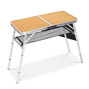 Ldfzq Tavolo Pieghevole da Campeggio in Alluminio, Altezza Regolabile, Tavolino da Picnic Portatile con Borsa per Il Trasporto, per Barbecue/Giardino/Terrazza/Spiaggia/Escursionismo