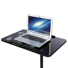 Scrivania per Laptop Rimovibile, Tavolino Pieghevole a Rotelle, Tavolino da Letto con Ruote, Tavolo da Divano Laterale, in MDF e Metallo, 40x60x64-88cm(Nero)
