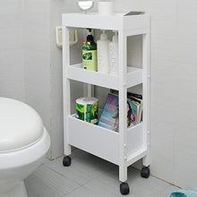 &ripiano di stoccaggio Scaffale di stoccaggio per la casa che può spostarsi Scaffale di stoccaggio per bagno Scaffale di finitura per bagno da cucina Cucina 3 piani con ruote Scaffale di finitura