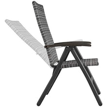 TecTake 800721 Poltrona da Giardino per Rilassarsi, Regolabile a 5 Altezze, Polyrattan, 68 x 58 x 107,5 cm -Disponibile in Diversi Colori (Grigio | No. 403234)