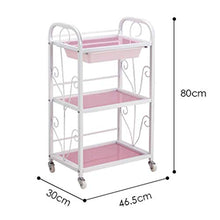 ZHFZD Carrello per Salone di Vetro, 3 Strati Parrucchiere Parrucchiere cassetto Spa Auto 46,5 × 30 × 80 cm (Colore: Viola)