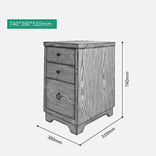 Cassettiera American Country Style Governo di legno a 3 cassetti Grigio Comodino cassetti Night Stand for Camera da letto Cassettiera da posizionare sul pavimento del Governo per Camera da letto Soggi