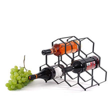 DESIGN DELIGHTS - Portabottiglie da Vino, in Metallo, 36 x 27 x 26 cm, 9 Bottiglie, Colore: Nero, cantinetta