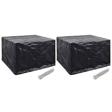Lechnical Pratico Set di 2 Fodere per mobili da Giardino, Fodera per mobili da Giardino in polietilene Nero, Set 2 Pezzi 135 x 135 x 90 cm (Lunghezza x Larghezza x Altezza) -con 8 Fori