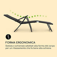 blumfeldt Pomporto Lounge - Sdraio da Giardino, Sedia a Sdraio, Superficie: 173,5 x 51 cm, Schienale Regolabile in Altezza in 7 Punti, Base Idrorepellente, ComfortMesh, Pieghevole, Antracite