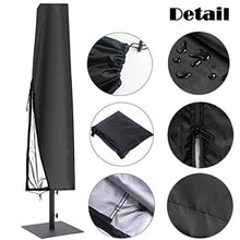290 cm Fodera Protettiva Ombrellone, Copertura per Ombrellone Impermeabile,Copertura per Ombrellone,Anti Vento Sole Neve Tessuto 420D Oxford Copertura Ombrellone da Giardino (190 x 50 x 30cm) - Nero
