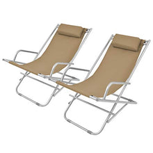 Tidyard Sdraio Pieghevole Giardino Reclinabili 2 pz Grigio Talpa Acciaio 69x61x94cm，Massima capacità di carico 120 kg