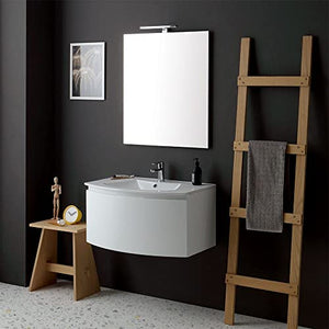 Kiamami Valentina MOBILE BAGNO CURVO SOSPESO CM 82 CON LAVABO E SPECCHIO | RIVA