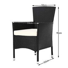 Deuba Tavolo e sedie da Giardino Rattan Cuscini 8 sedie impilabili Set mobili Esterno Giardino Balcone terrazzo Patio