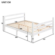 WGYDREAM Letto Struttura Letto Matrimoniale in Legno Massello con Rete A Doghe Base per Rete Solida Bianca per Ampio Spazio di Archiviazione per Adulti, 200x140 Cm