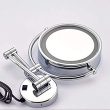 JXING Specchio Toilette Trucco Specchio da Bagno 10x LED 8 Pollici Bifacciale Ingrandimento Specchio Specchio Rotondo Specchio Pieghevole Telescopico