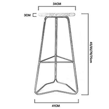 LWW Sgabelli, Sedia elegante casa arredi semplici in legno bar Sgabelli - Pub Sgabelli Cucina - sede di legno solido e Metal triangolo Base,45 cm,45 cm