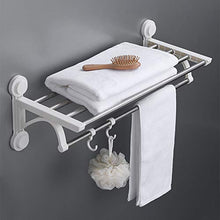 Portasciugamani autoadesivo, Porta Salviette a Ventosa da 24 Pollici, portasciugamani da bagno, Mensola da Doccia a Parete, per Armadi da Cucina, Bagni (bianco)
