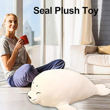 Peluche carino sigillo cuscino, carino sigillo farcito animale cotone peluche cuscino farcito morbido animale animale giocattolo morbido abbraccio cotone anima sigillo peluche farcito, 40 cm