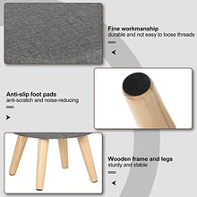 WOLTU SH08hgr Pouf Contenitore Sgabello Basso Sedia Rotonda Poggiapiedi Gambe in Legno Grigio Chiaro