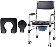 Goccia Braccio da Toilette con Sedile e Schienale Imbottiti, Goccia Le Armi for Un Facile trasferimento, Stand Alone Bed Side Commode e Over The Commode igienici