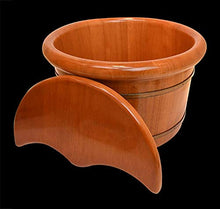XHDMJ Vasca per Piedi in Legno Massello con Vasca Pediluvio Ispessita E Copertura per Massaggio Pedicure A Casa, Marrone, 41X35Cm