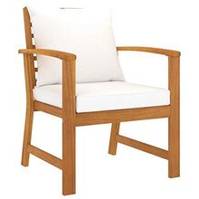 Tidyard Set 5 pz Divani da Giardino in Legno Massello di Acacia con Cuscini,Salotto da Giardino Esterno,Set Mobili da Giardino,Tavolo Rettangoalre+2 Panche 2 Posti+2 Poltrone da Giardino per Esterno