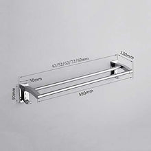 WWWANG - Portasciugamani da Bagno in Acciaio Inox a Doppio Polo, per Bagno o Cucina, Montaggio a Parete, Porta Asciugamani Cromato, 52 cm