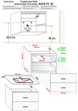 COMPOSIZIONE BAGNO Linea “Futura" da 76CM Mobile Sospeso + Lavabo + Specchio + Lampada Led (Bianco Lacquered)