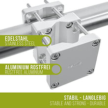 4smile SunnySquare - Supporto per ombrellone da balcone, in alluminio, quadrato e compatto, per ombrellone da balcone, rettangolare fino a 210 x 140 cm, rotondo fino a 270 cm