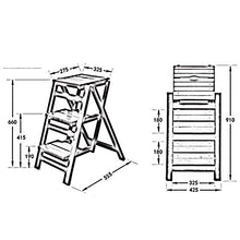 WGFGXQ Scaletta scaletta Scaletta Sgabello Pieghevole in Legno massello Sgabello Multifunzionale per Cucina Sgabello Piccolo scaletta Scala 2 Colori Opzionale 325 * 910mm Sgabello Pieghevole (Color