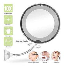 GJX Specchio Trucco Trucco Specchi dello Specchio del LED 10X di Ingrandimento Specchio con Luce LED di 360 Rotazioni Bagno Flessibile Specchio for Il Bagno