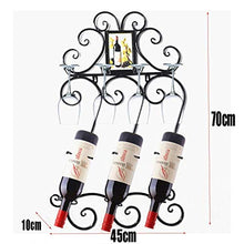 Semplice e Creativo Portabottiglie da Parete Scaffali Galleggianti in Ferro Portabottiglie da Vino 6 Bottiglie per Decorazioni per la Casa Ottimo Regalo, PZW, 2#