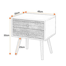 EUGAD Comodino da Letto con Due Cassetti Tavolino Grigio Moderno Comodino Piccolo da Camera Gambe in Legno Massello 0062ZZ