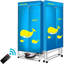 NXYJD Pieghevole asciugatrice asciugatrice, della Famiglia Muto di Risparmio energetico Dryer, ad Asciugatura Rapida Asciugatura Indumenti asciugare i Vestiti Cabinet (Color : Blue)