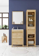 Allibert Mobili da Bagno Set Sottopensile 60 cm Lavandino Specchio Armadietto Laterale Pre-assemblati Rovere
