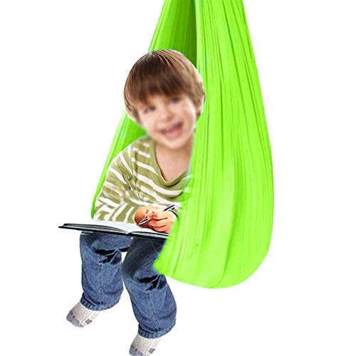 LICHUXIN Therapy Swing Hardware Incluso con Esigenze Speciali Amaca Regolabile per Bambini Aerial Yoga Swing per Autismo ADHD Sensory (colore : verde erba, dimensioni: 100 x 280 cm/39 x 110in)