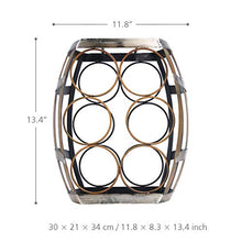 FTYYSWL 6 Bottiglie Portabottiglie Ripiano da Tavolo Botte Portabottiglie Materiale Ferro Robusto Espositore Artigianale Fatto A Mano E Portaoggetti Decorazioni per La Casa