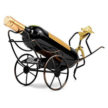 RongWang Portabottiglie da Vino Stand Rickshaw Decor Caddy Piano d'appoggio da Tavolo Portabottiglie Portabottiglie da Vino Regalo da Cucina per la casa Mensola per Vino