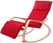 WUY Poltrona con Sedia a Dondolo a Rocker a rockerWUY Poltrona per Adulti Asilo Nido Giardino o Patio | Comfort Relax Salotto Sedia reclinabile con poggiapiedi e Cuscino Imbottito nel
