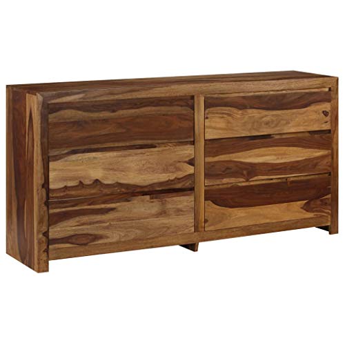 SKM Cassettiera in Legno Massello di Sheesham 160x40x80 cm