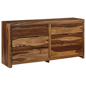 SKM Cassettiera in Legno Massello di Sheesham 160x40x80 cm