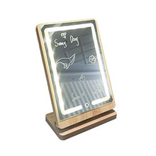 Specchi da Tavolo Antideflagrante -GDingQ Legno Pieghevole Specchi, Specchi da rasatura LED Glow Trucco Specchi Portatile Carica dello Specchi di Bellezza di rettangolo Desktop Mirror Uomo Specchi di