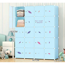 Cassapanche GGJIN Armadio Affitti Posti Letto Pieghevole Semplice Rimovibili di archiviazione Gesso Combinazione Governo Assemblea di plastica (Color : Blue)