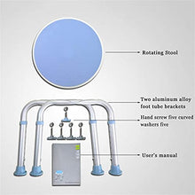 JXING Sgabelli da Bagno, Sgabello Rotondo per Vasca da Bagno Regolabile in Altezza con Sedile Girevole, Sedie E Sgabelli per Doccia, Blu