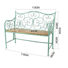 Panche da Giardino In Metallo Per Esterni,Panchina Da Giardino Retrò In Ghisa Resistente In Legno Massello Poltroncina Con Schienale Fantasia,Per Ponti, Passaggi di Lavoro, Banchi D'ingresso