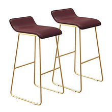 YS Sedia Sgabello da Bar in Metallo, Sedia in Pu Tavolo da Pranzo Industriale Moderno Senza Schienale e Sedia Adatta per la Caffetteria Del Negozio Di Tè Al Latte,C