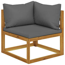 Tidyard Set 6 pz Divani da Giardino Modulari 3 Posti in Legno Massello di Acacia con Penisola Poltrona e Tavolino,Salotto da Giardino in Legno,Set Divani Modulari da Giardino Esterno,Divano in Legno