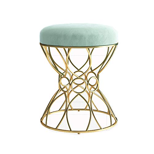 EXCLVEA Sedile per Trucco per Camera da Letto Vanity Sgabello Tondo Mid-Century Modern ottomano poggiapiedi Side Table Rimovibile Metallo Leg Design (Colore, Dimensione : 38x45cm)