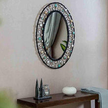 HFFFHA Specchio per Il Trucco in Ferro battuto in Stile Europeo Specchio per Bagno a Parete Specchio Decorativo per Bagno Ovale