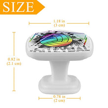 Calcio arcobaleno 4 PCS Pomelli per Porta, Pomolo per Mobile, Pomelli per Mobili con Viti, Maniglia per Armadietto, Pomelli per Porta, Pomelli per Cassetti per Porta, Armadio, Cassetto e Credenza
