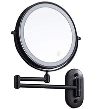 Specchio, Specchio cosmetico per Montaggio a Parete, Specchio per Il Trucco con ingrandimento 10x con luci, Specchio da Bagno bifacciale a 360 °; Specchi da Barba girevoli, Touch Control, USB ChargeB