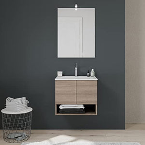Kiamami Valentina MOBILE BAGNO A PARETE 60 CM CON ANTE E LAVABO | VENEZIA