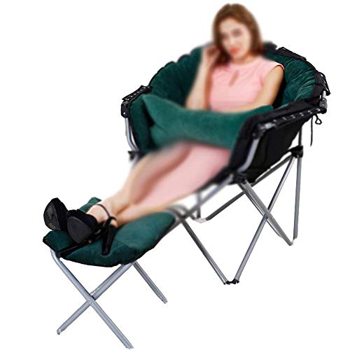 Poggiapiedi e ottomani piccoli Moon Chair, Lazy Couch Creative Singolo Pieghevole 3 Posizioni Poltrona Imbottita Imbottita A 3 Posizioni Con Poggiapiedi E Cuscino Per Salotto Interno Balcone Gioco Sed