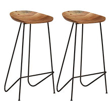 Sgabelli da Bar 2 Pezzi Sala da Pranzo Cucina Sgabelli da Pub Stile Industriale 41x36x76 cm Barbar in Legno massello di Acacia